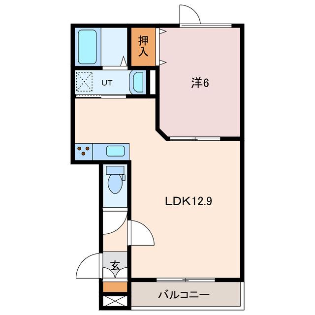 ゼクシア光洋(1LDK/1階)の間取り写真