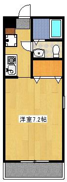 ケイティーズ(ワンルーム/2階)の間取り写真