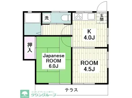 コーポ清林(2K/1階)の間取り写真