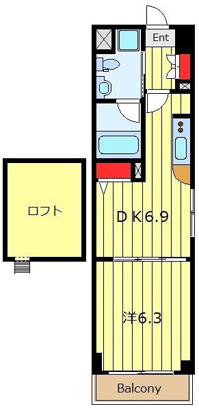 OLD PAL(1DK/4階)の間取り写真