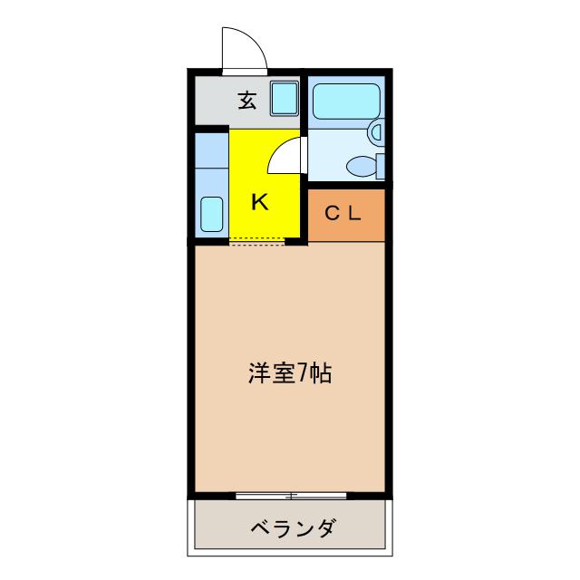 アビタシオンK5(1K/1階)の間取り写真