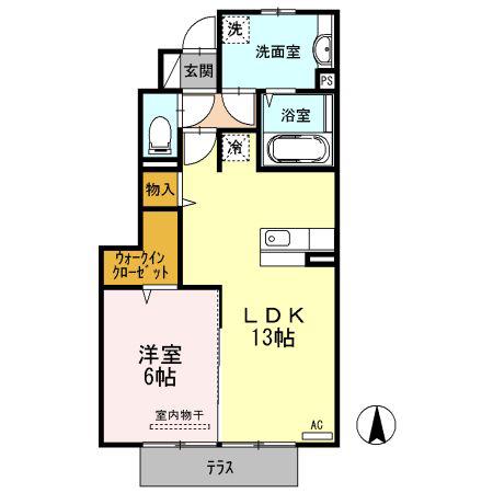 レグルス(1LDK/1階)の間取り写真