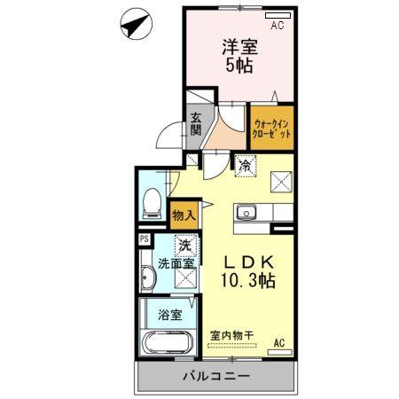 セジュール鵬舟V(1LDK/1階)の間取り写真