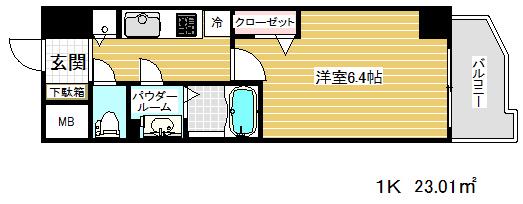 プレサンスみなと元町駅前(1K/11階)の間取り写真