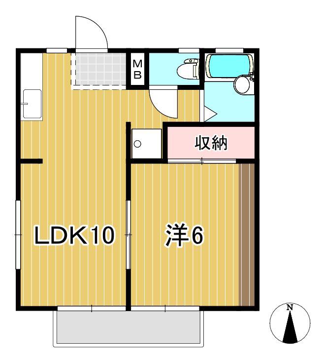 メゾン澤畑(1LDK/1階)の間取り写真