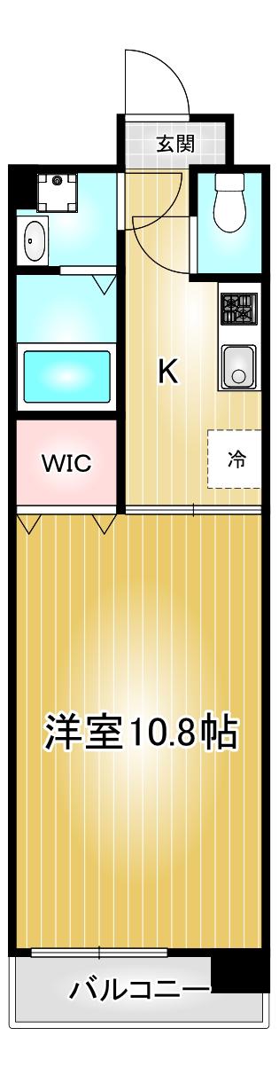 リオン高見(1K/4階)の間取り写真