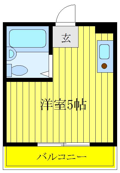 サンハイツ有川(ワンルーム/3階)の間取り写真