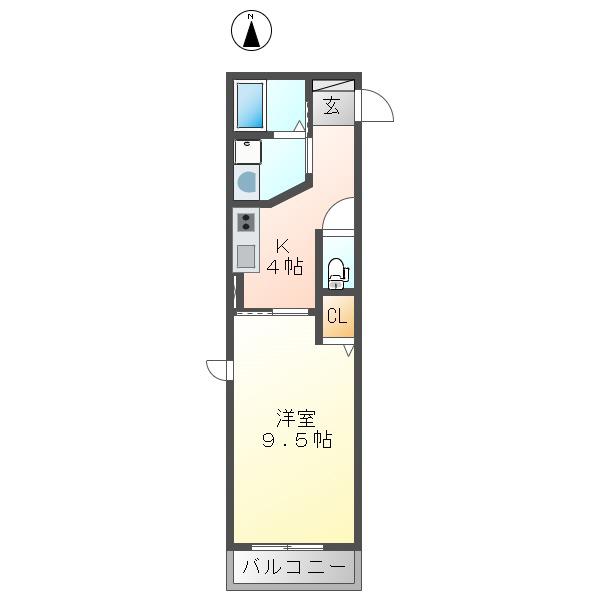COCODE翔(1K/1階)の間取り写真