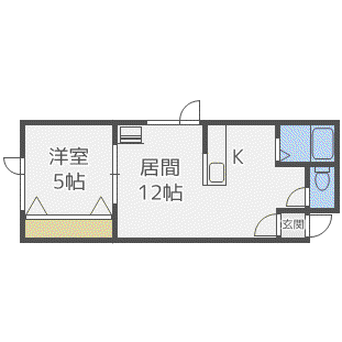 アークコート本通9丁目I(1LDK/2階)の間取り写真