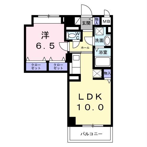 サンライズ 江平中町(1LDK/7階)の間取り写真