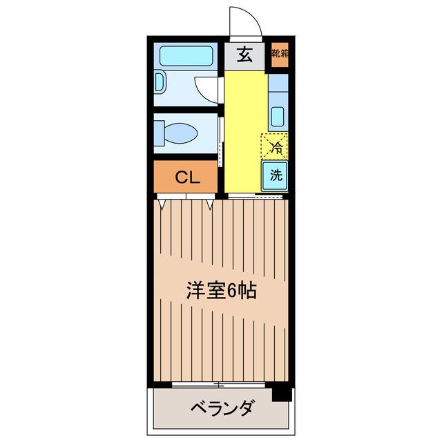 トーマス牧港II(1K/2階)の間取り写真