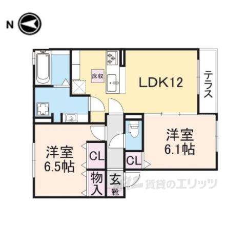 LEGRANDAMENITYHILLNO(2LDK/1階)の間取り写真