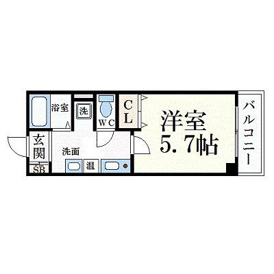IF城北(1K/3階)の間取り写真