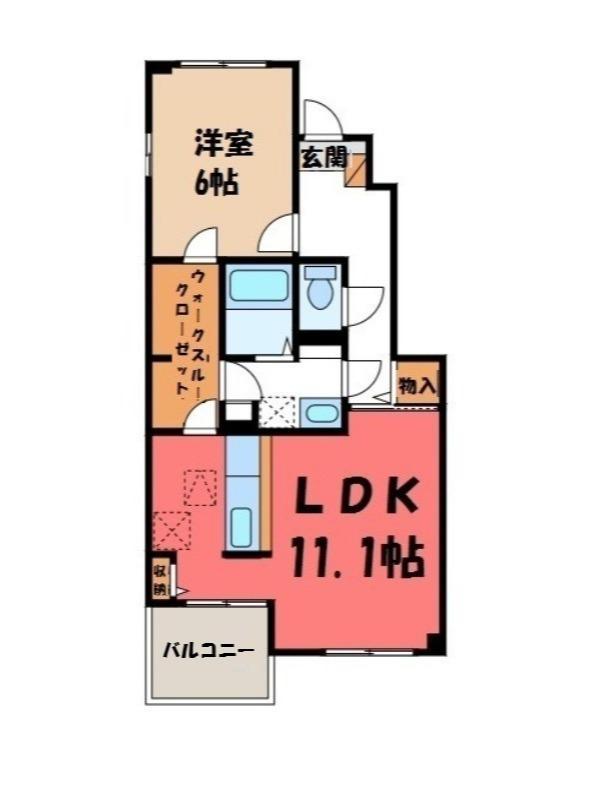 グレイスI(1LDK/1階)の間取り写真