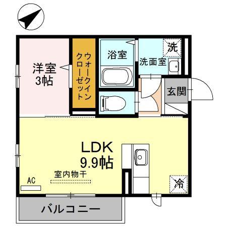 KD-II(1LDK/3階)の間取り写真