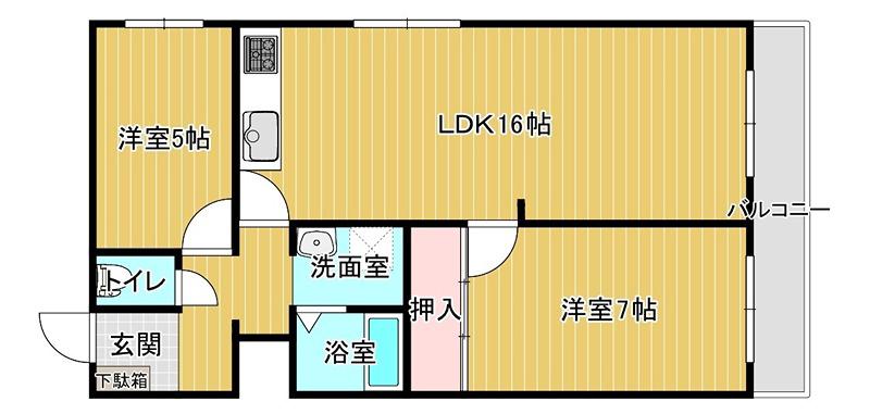 Mクレール(2LDK/1階)の間取り写真