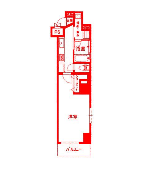 アークヒルズ横浜天王町 ウエスト(1K/2階)の間取り写真