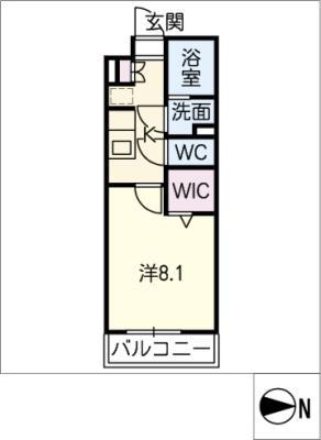 阿倉川COSMOS I(1K/1階)の間取り写真
