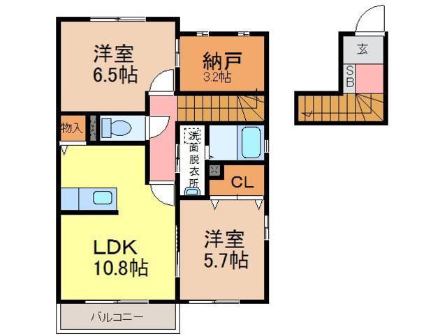 ローズスクエア(2SLDK/2階)の間取り写真
