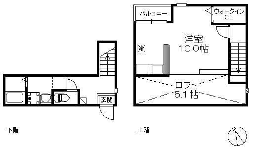 レジアス今宿 369(ワンルーム/2階)の間取り写真