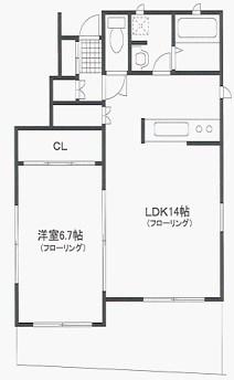 オリゾンテ戸塚(1LDK/1階)の間取り写真