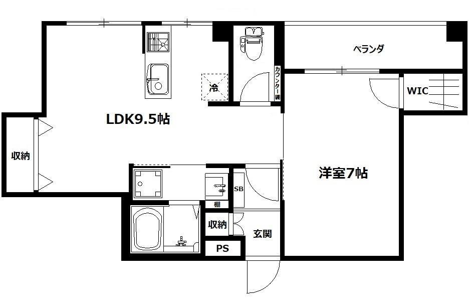 ジョリ・メゾン(1LDK/2階)の間取り写真