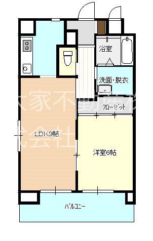 グローリー貝津II(1LDK/3階)の間取り写真