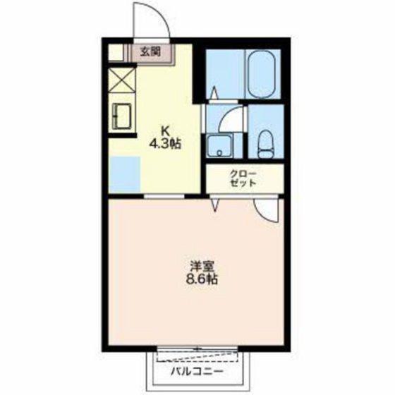コーポオアシス(1K/1階)の間取り写真