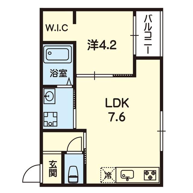 ステラ龍田(1LDK/2階)の間取り写真