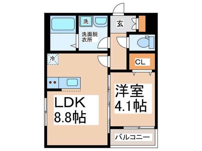 SUN GARDEN 元町(1LDK/2階)の間取り写真