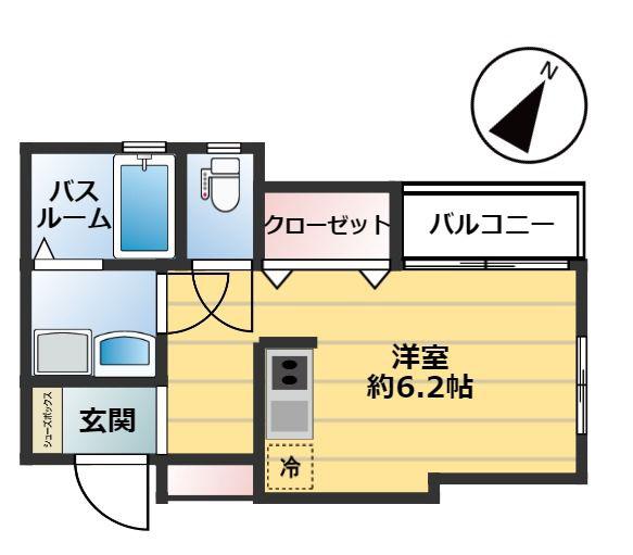 ワコーレヴィアーノ須磨月見山本町(ワンルーム/2階)の間取り写真