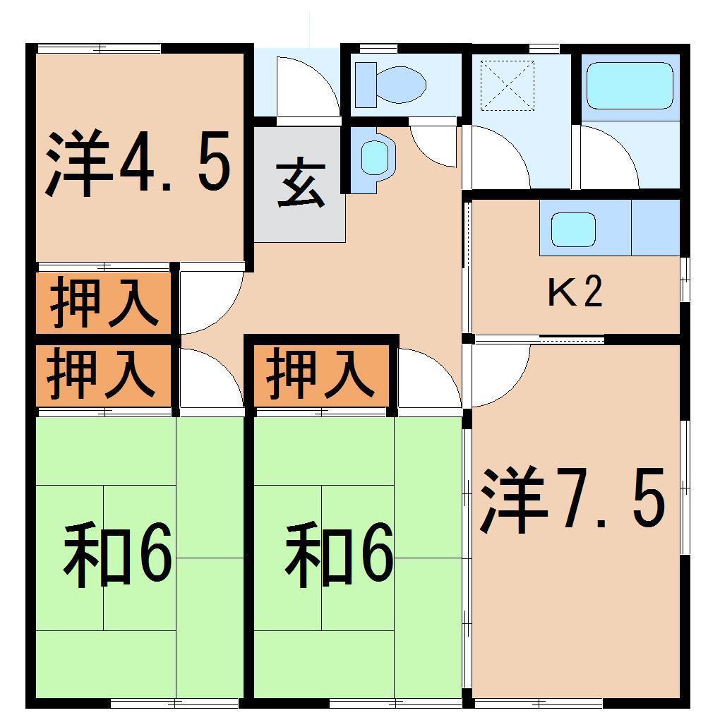 メゾン坂東(4K/1階)の間取り写真
