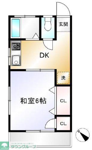 サンシンハイツ(1DK/1階)の間取り写真