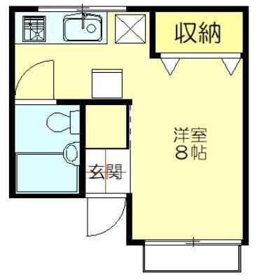 ベルハイム(ワンルーム/1階)の間取り写真