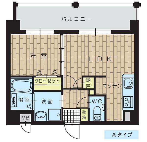 ラ・クラセーヴァ長府(1LDK/4階)の間取り写真