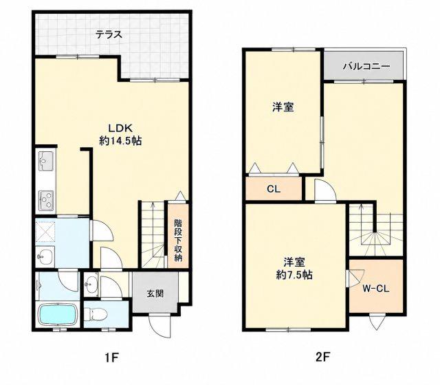パールビューCD(2LDK/1階)の間取り写真