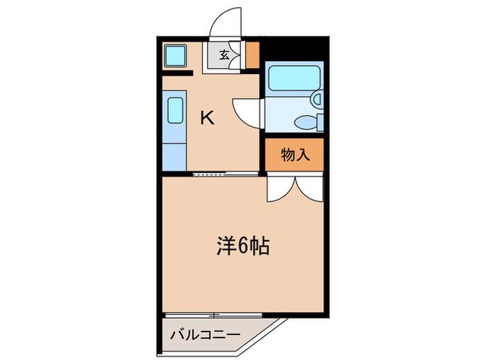 緑が丘ハイツ(1K/4階)の間取り写真