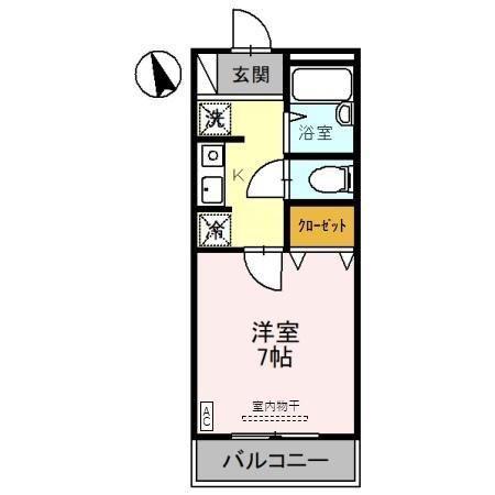 ヒルズ21(1K/2階)の間取り写真