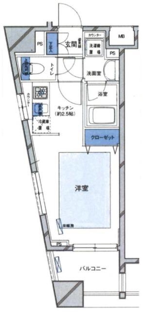 パレステュディオ九段北の丸(1K/2階)の間取り写真