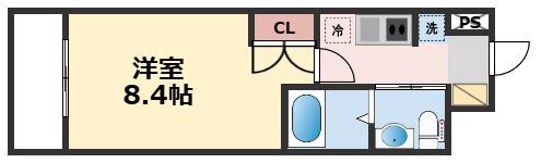 京成成田駅東口センターゲートビル(1K/6階)の間取り写真