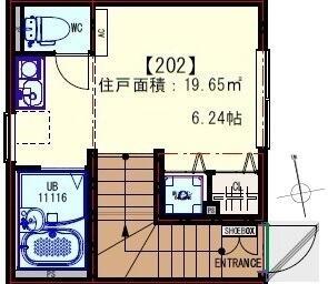 イクシオリーブス旗の台(ワンルーム/2階)の間取り写真