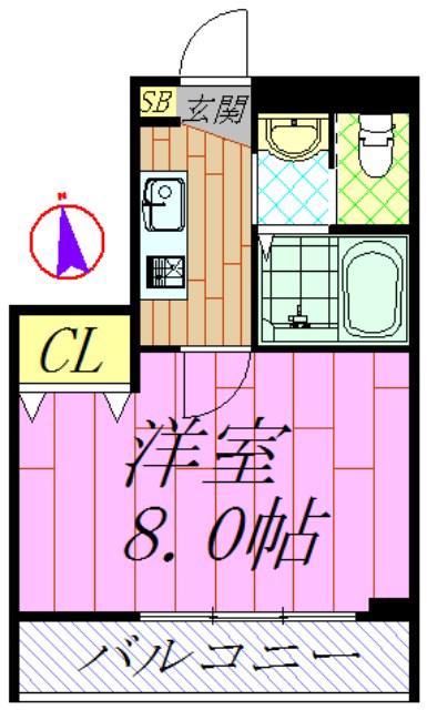 グリーンハウスK(1K/3階)の間取り写真