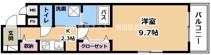 グレイス・M(1K/2階)の間取り写真