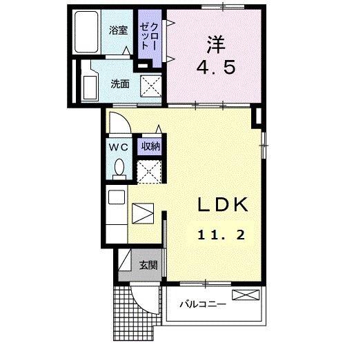 メゾン・ド・コトブキ(1LDK/1階)の間取り写真