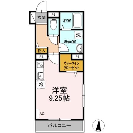 HAUOLI-ハウオリ-(1K/2階)の間取り写真