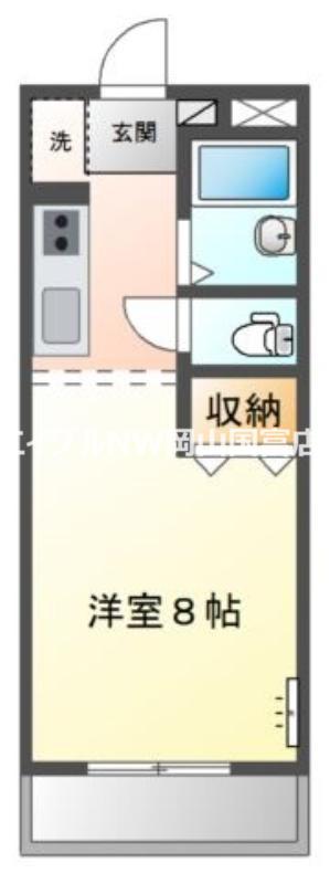 サンフィット国富(1K/2階)の間取り写真