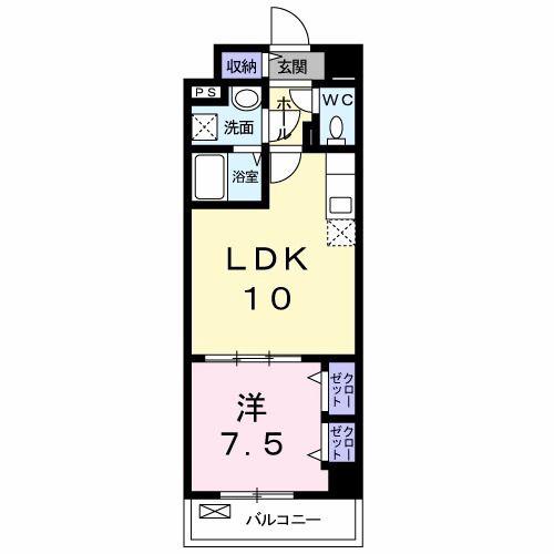 カーサ フェリーチェ(1LDK/4階)の間取り写真