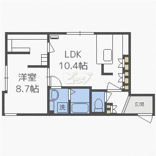 IXIII表参道(1LDK/2階)の間取り写真