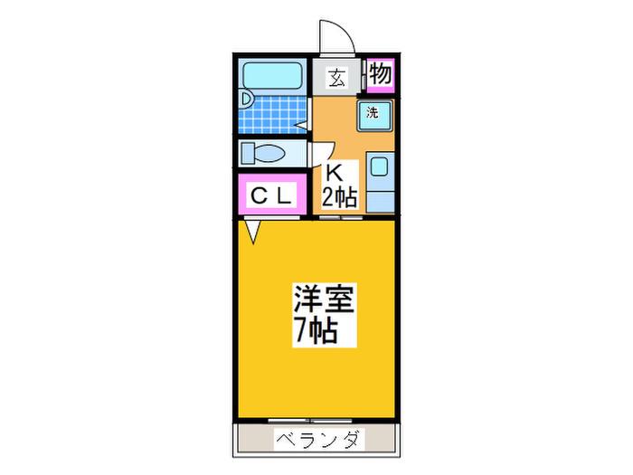 エスペランサヨシ(1K/2階)の間取り写真
