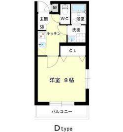 オーク上新庄(1K/1階)の間取り写真